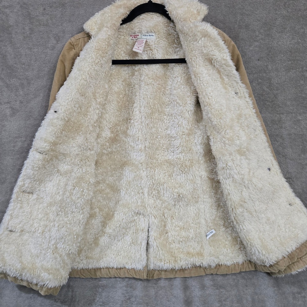 Abercrombie & Fitch Corduroy Jacket Medium Sherpa Lined Western Boho Hippie - Picture 4 of 6